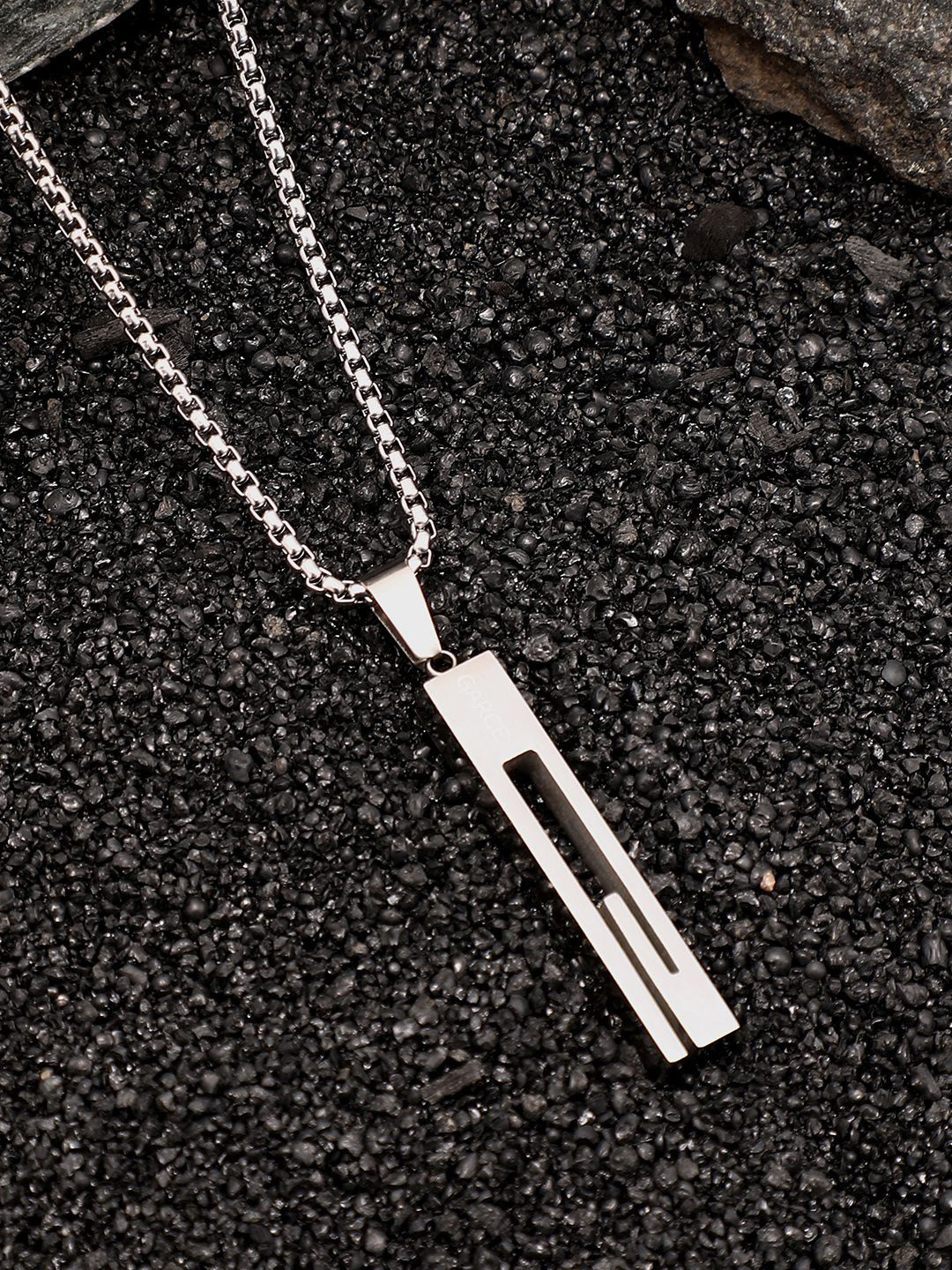 French Accent Silver-Plated Geometric Pendants with Chains