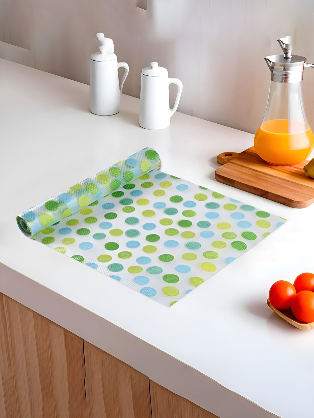 Aura Green 10 Meter EVA Anti Slip Kitchen Shelf Mats Multipurpose Shelf Liner Roll