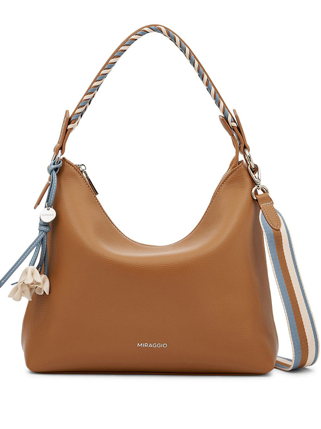 MIRAGGIO PU Structured Hobo Bag with Tasselled