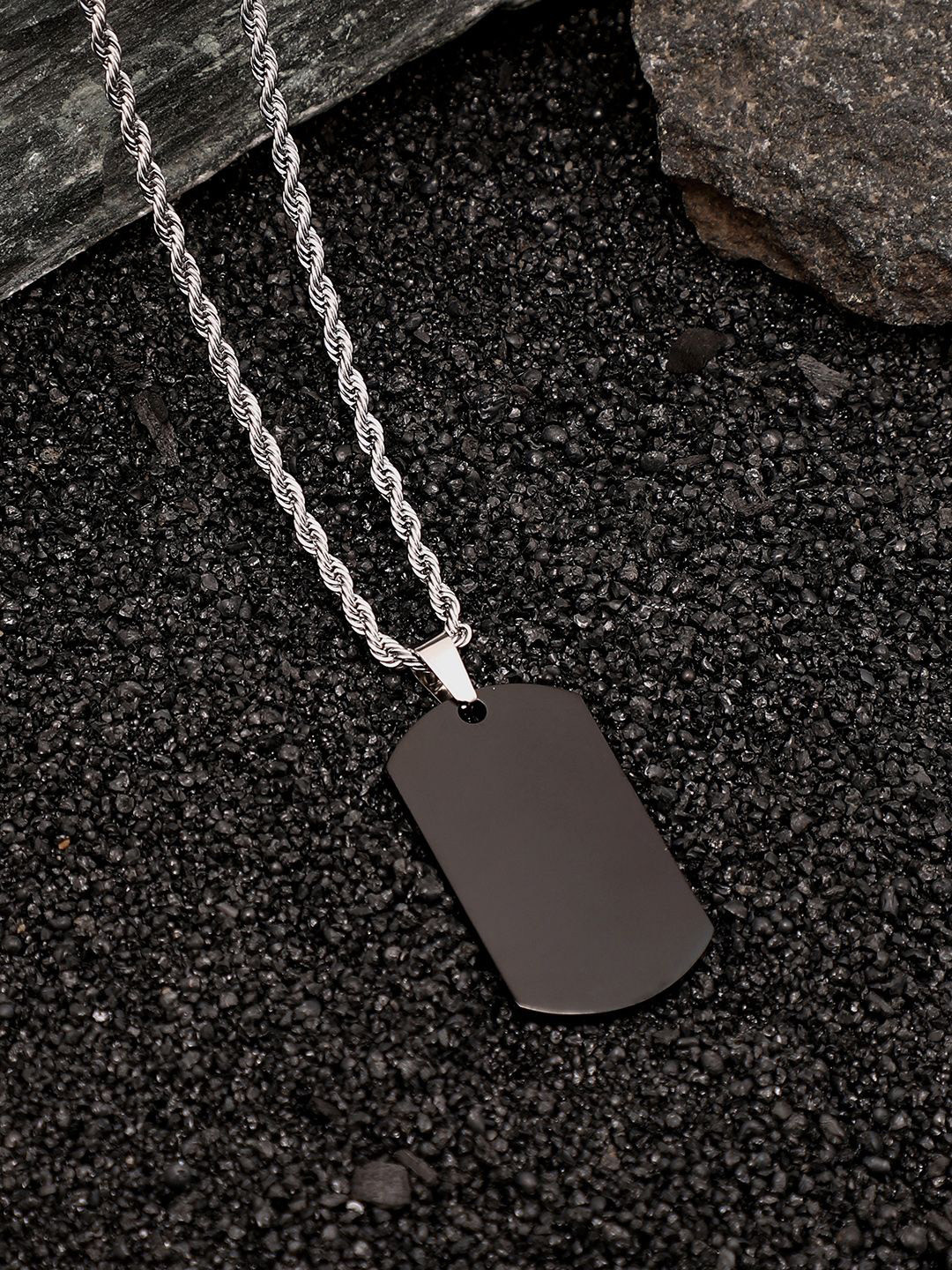 French Accent Silver-Plated Contemporary Pendants with Chains