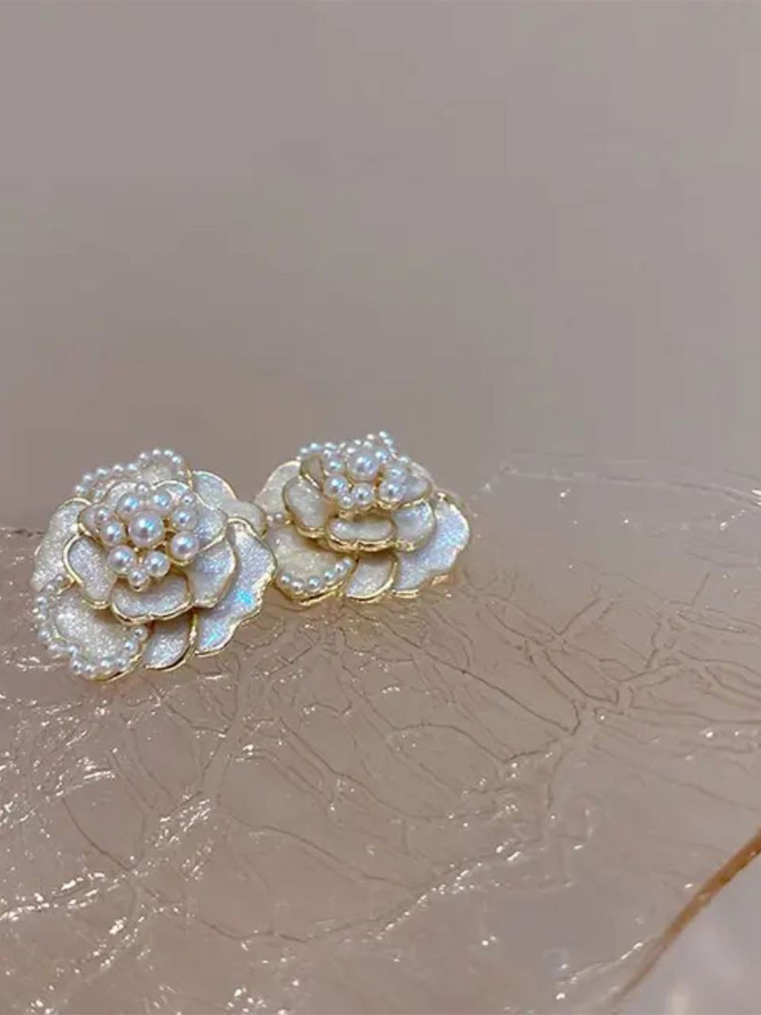 Estailo fashion Cut The Crap Artificial Stone Studded Alloy Floral Shaped Studs