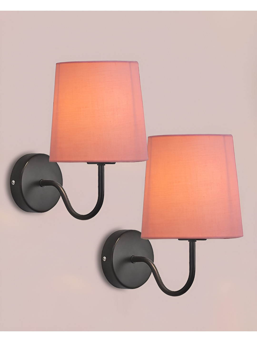 Decorcity Pink & Black Metal Contemporary Frustum Shaped Wall Lamp