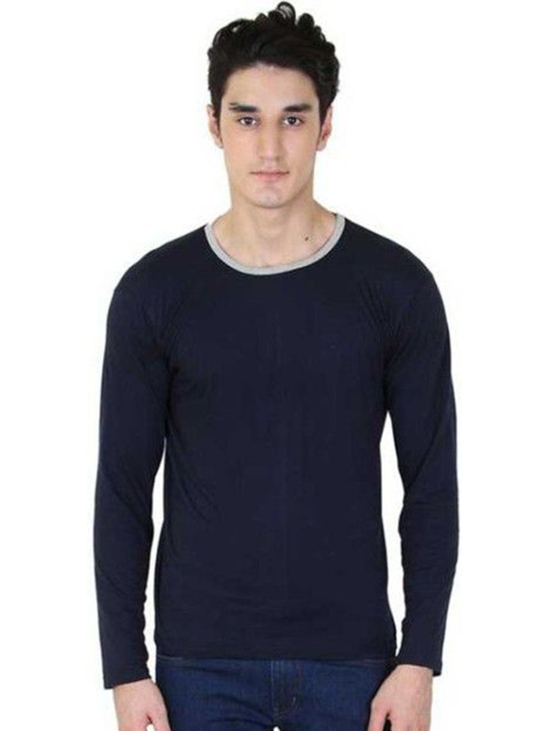 BI FASHION Men Henley Neck Long Sleeve T-shirt