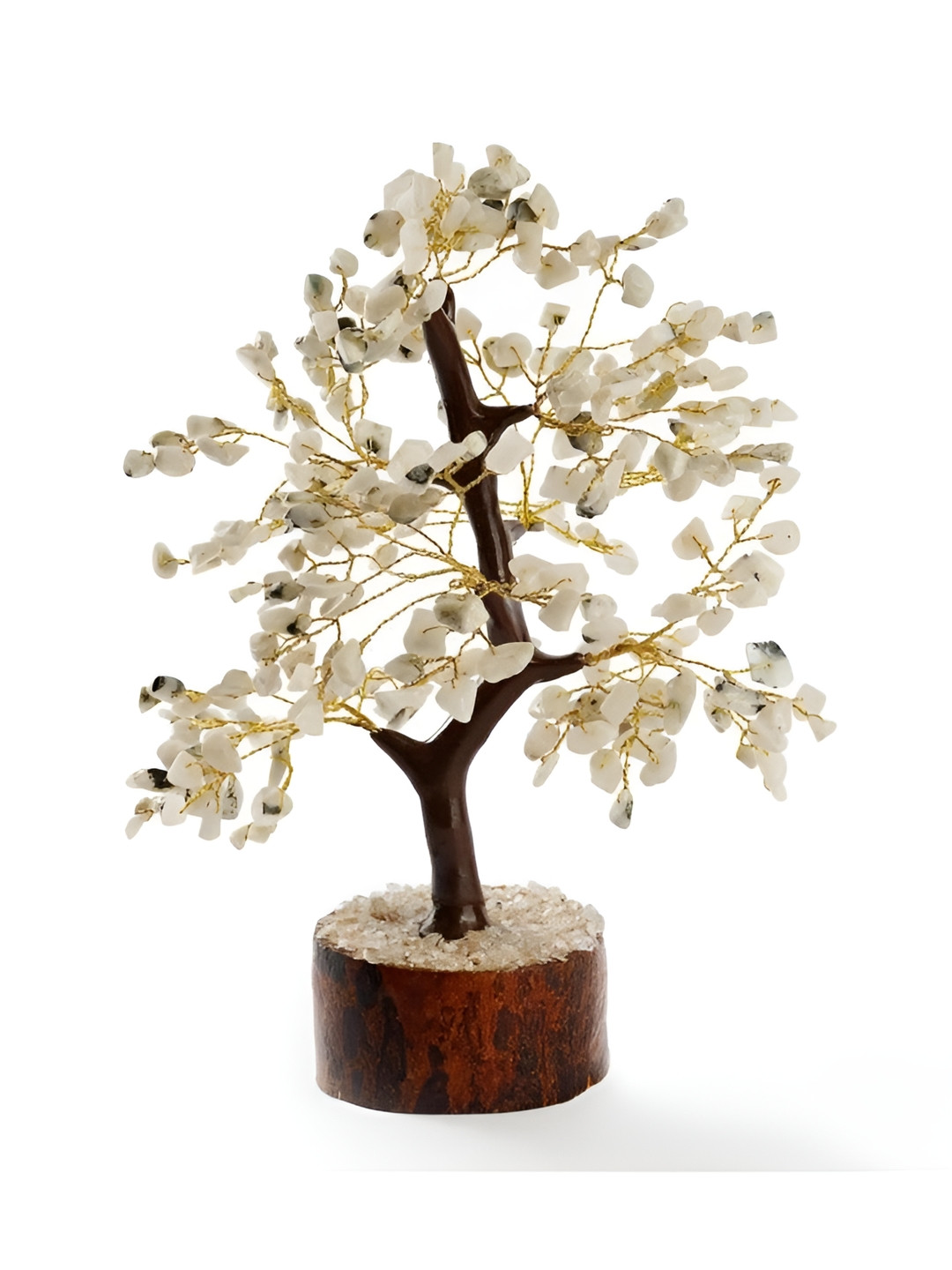 Gemsmantra Tree Gold Crystal Natural Living Room Medium Showpiece - 9.1 Inches