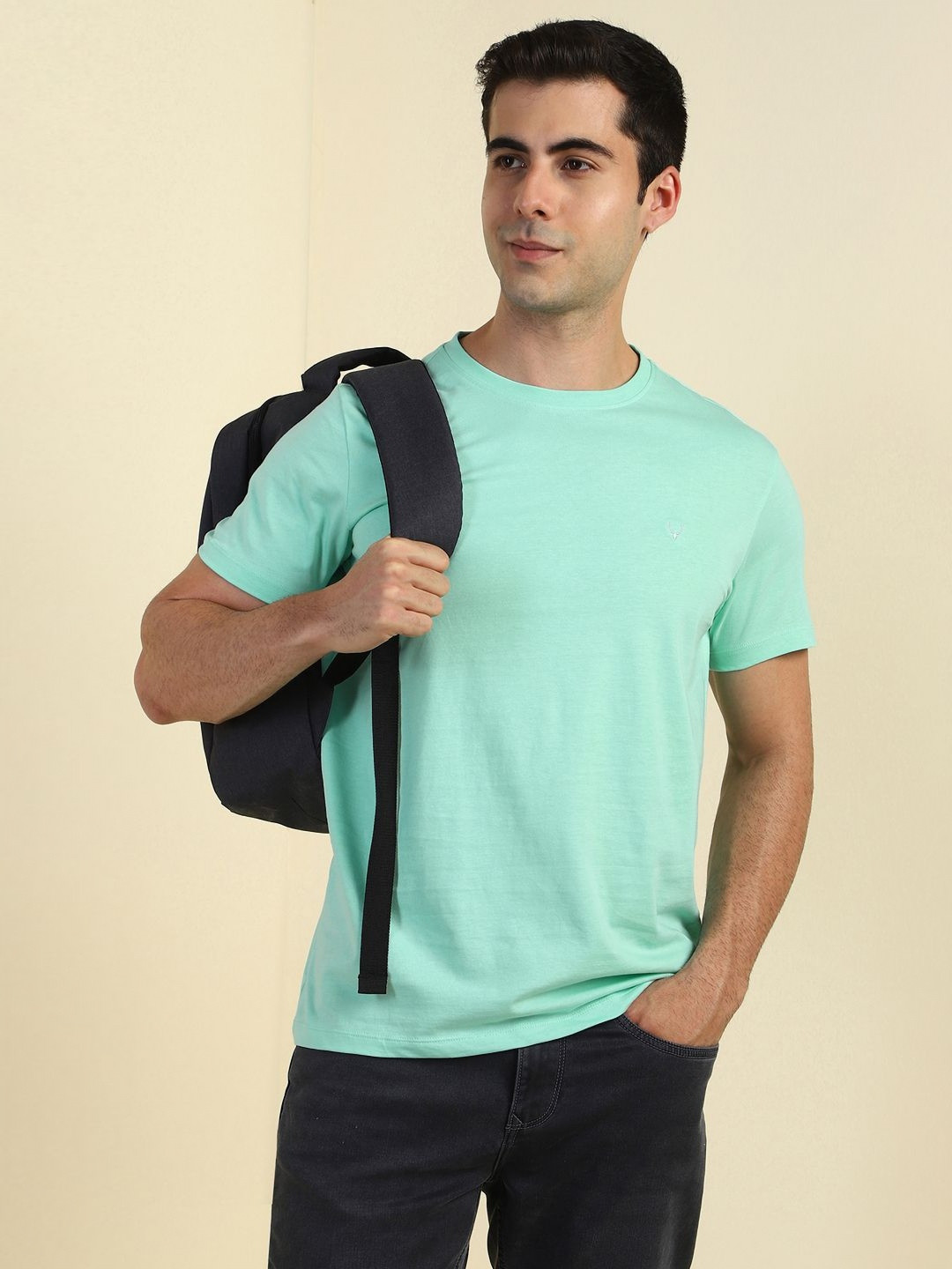 Allen Solly Crew Neck Pure Cotton Slim Fit T-shirt