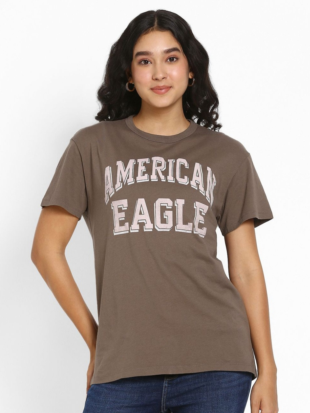AMERICAN EAGLE OUTFITTERS Women Varsity Printed Applique T-shirt
