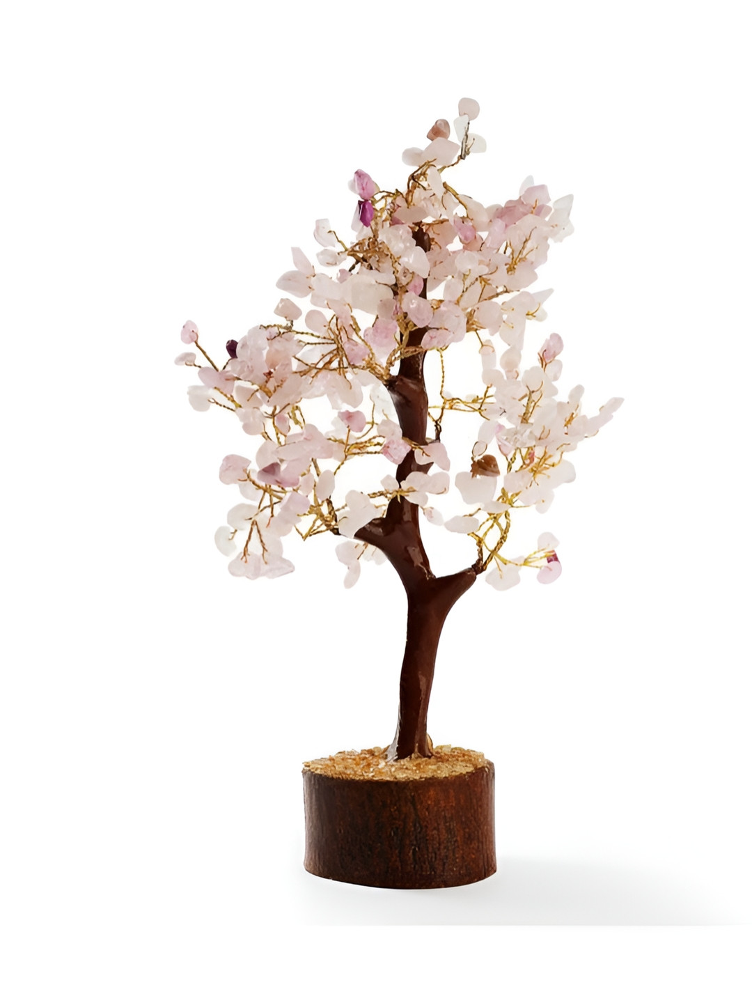 Gemsmantra Tree Gold Crystal Glossy Living Room Small Showpiece - 9.1 Inches