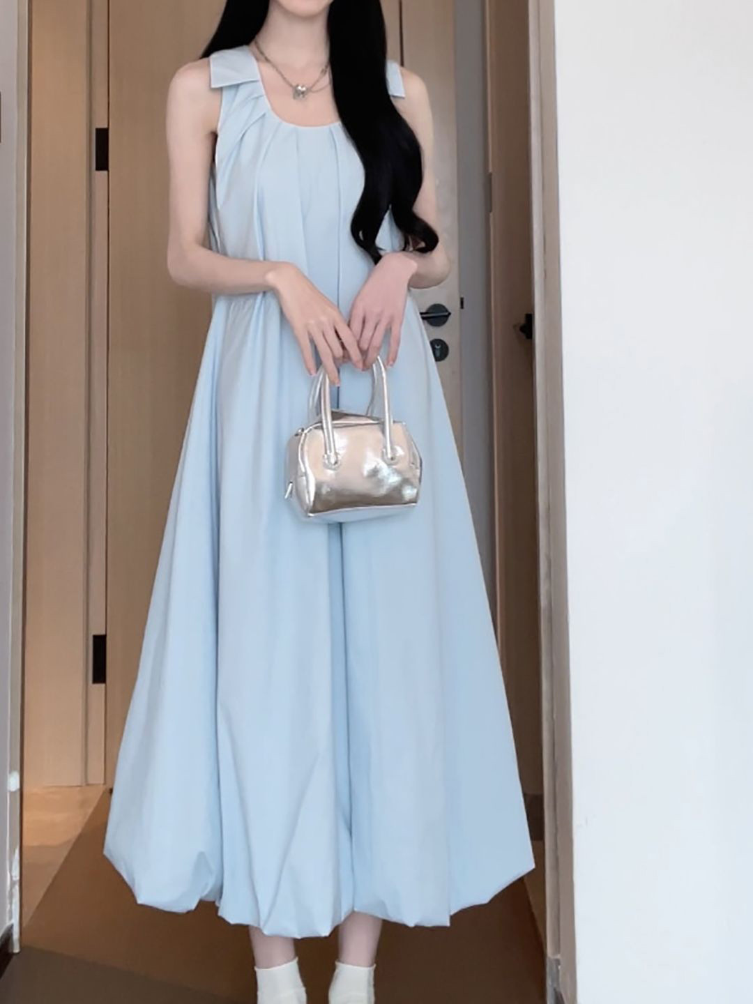 The Roadster Lifestyle Co A-Line Peter Pan Collar Belted Dress