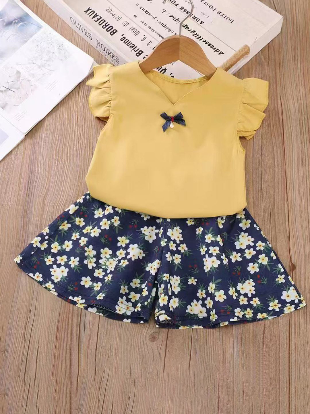 Bold N Elegant Girls V-Neck Top With Shorts