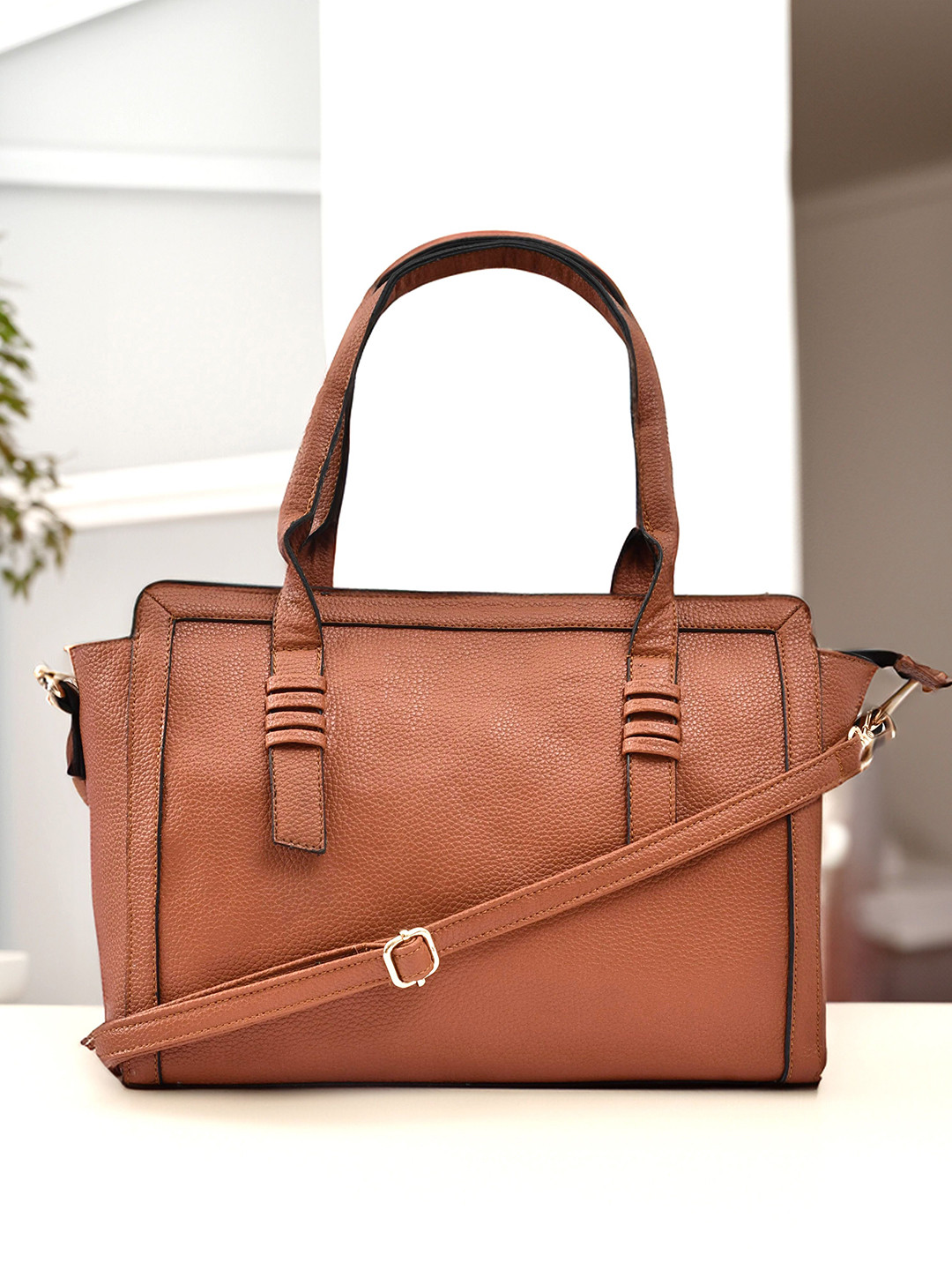 FOR THE BEAUTIFUL YOU PU Structured Satchel with Fringed
