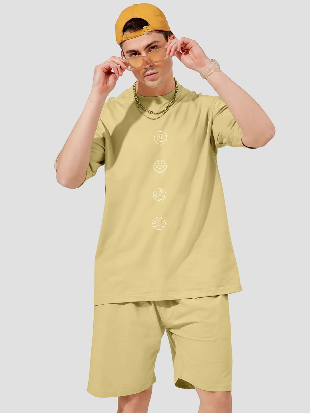 UpClothing Printed Oversized Fit T-Shirt With Shorts Co-Ords