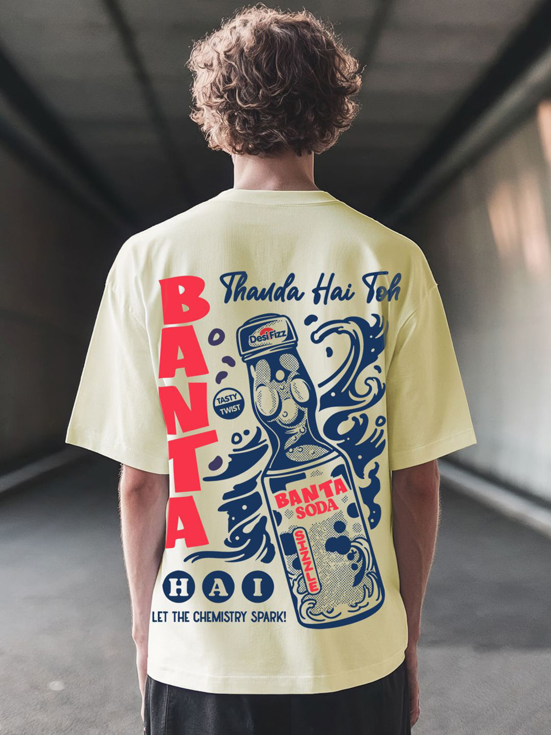 Bewakoof Men Banta Hai Graphic Printed Pure Cotton Oversized T-shirt