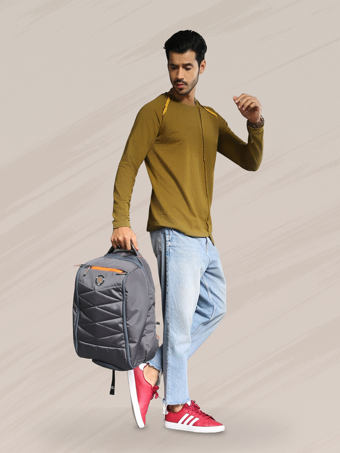 Ligo Bags Medanta Men Brand Logo Backpack with Shoe Pocket