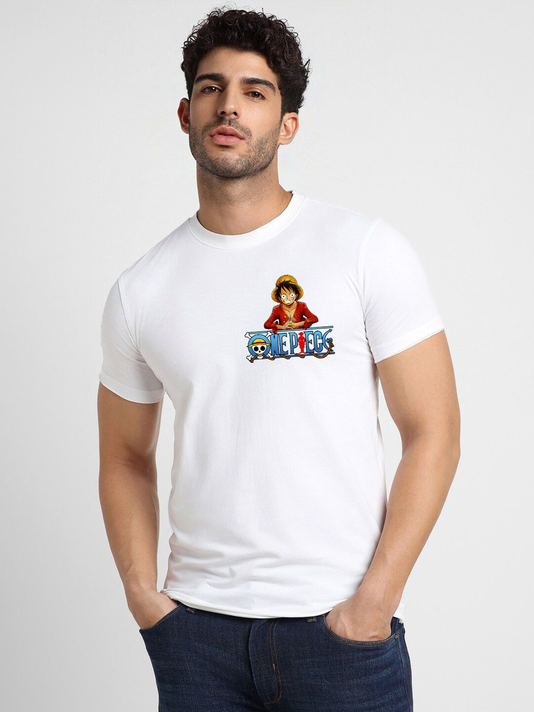 ZAMBYFASHION Typography Printed Applique T-shirt