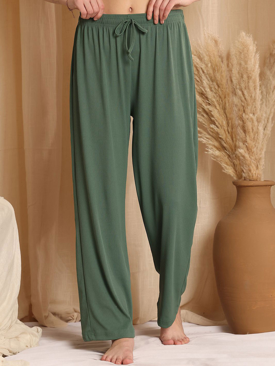NEUDIS Wide Leg Ribbed Lounge Pants