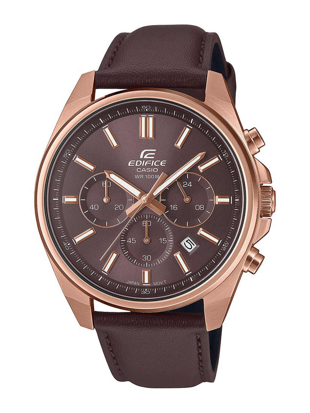 CASIO edifice Men Leather Cuff Straps Analogue Chronograph Watch ED662