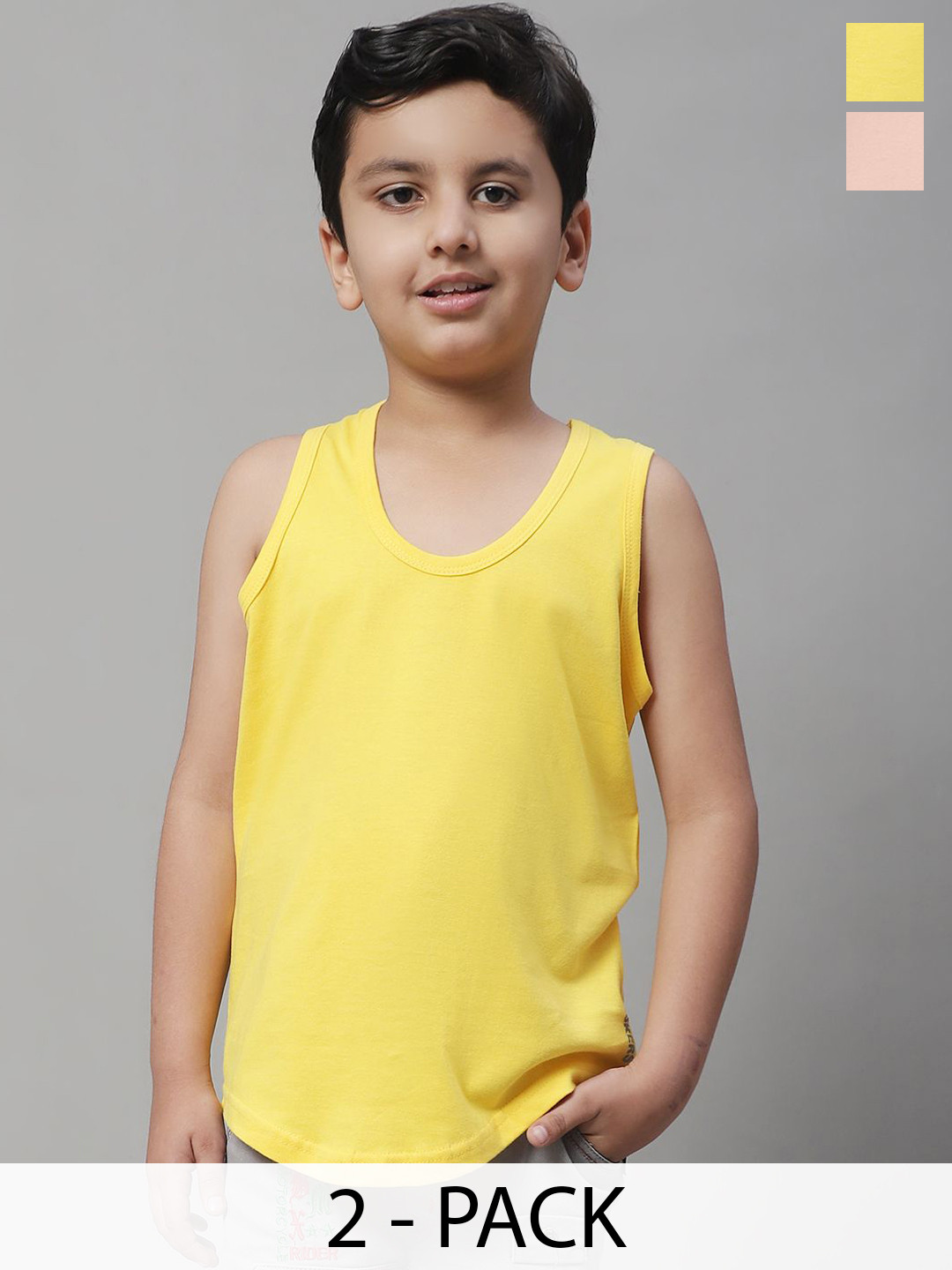 Friskers Boys Pack Of 2 Pure Cotton Basic Vests 070525KDC-06-32