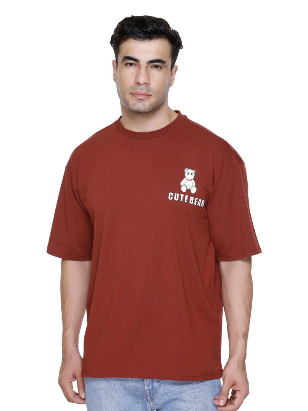 HOOD CULTUREMen Typography Printed Regular Fit Round Neck Cotton T-shirt