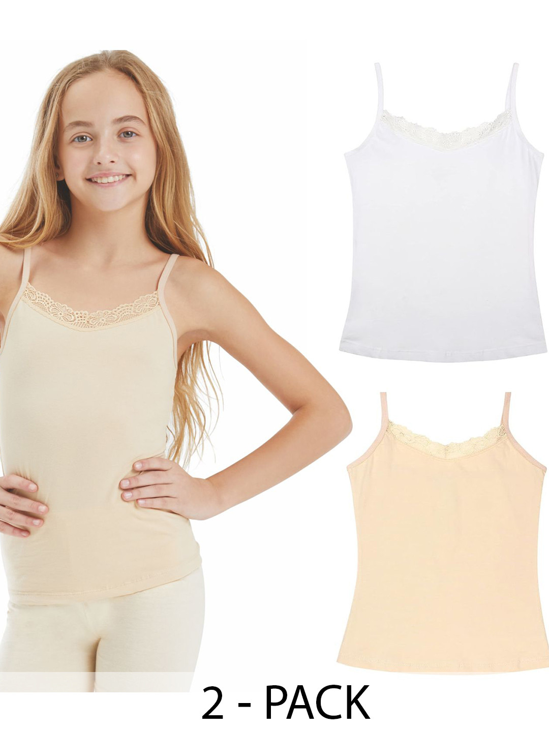 Bodycare Kids Girls Pack Of 2 Skin Friendly & Moisture Wicking Camisole