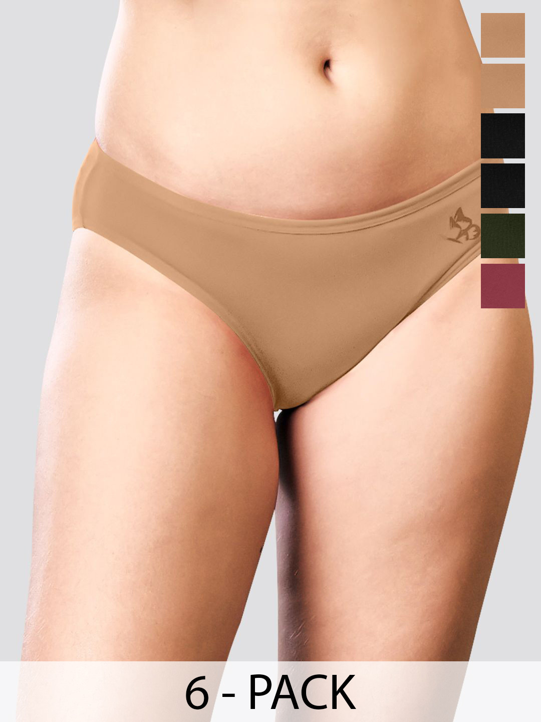 Kalyani Reeva Pack Of 6 Low-Rise Anti-Odour Bikini Briefs