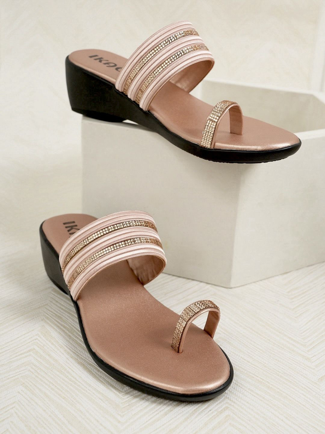 IKAGI Women Embellished Ethnic Open Back Heels