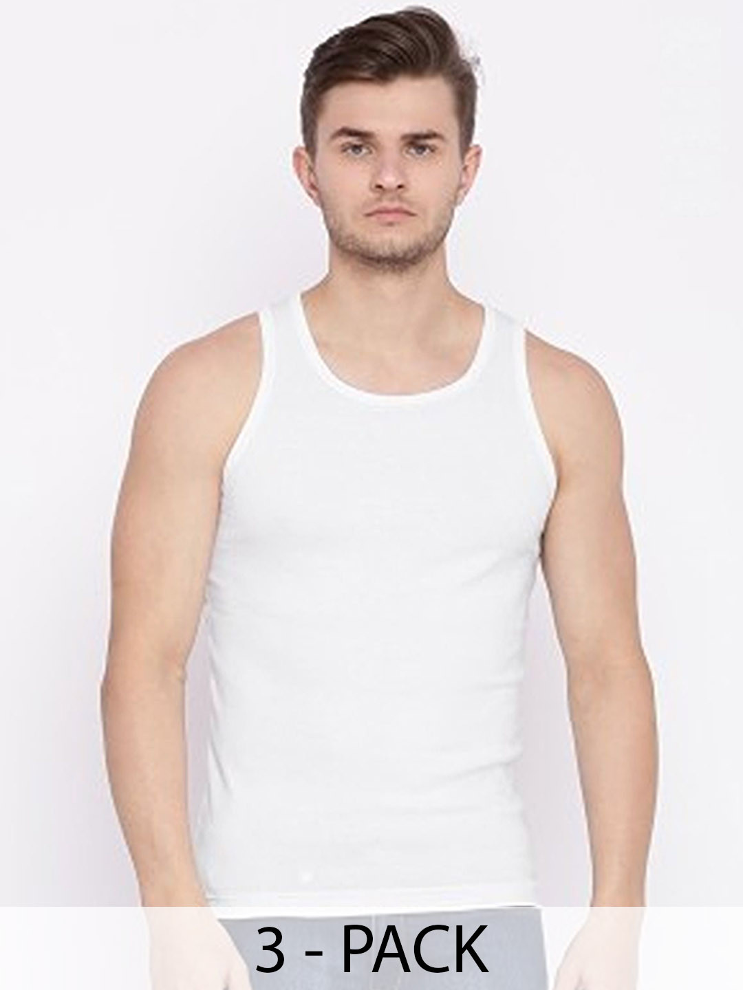 CAVENDERS Pack Of 3 Scoop Neck Long Lasting Basic Vests - C39=-SWIFT---3---85