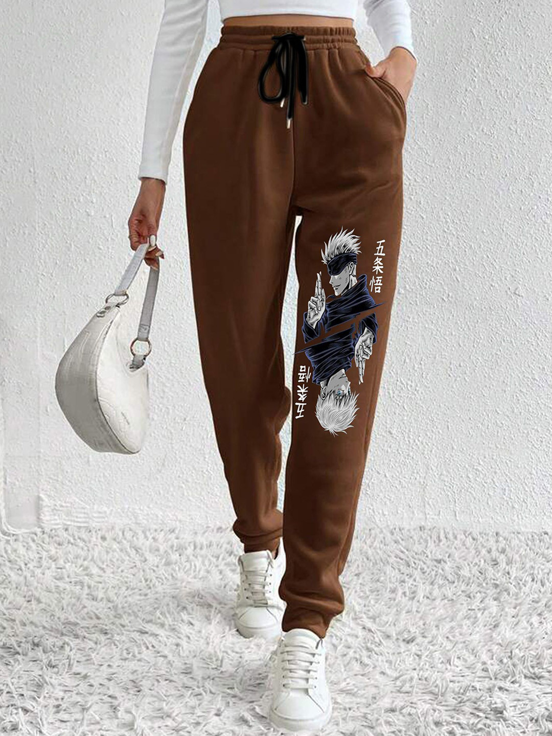 TABADTOD Women Relaxed Jujutsu Kaisen Printed Relaxed Fit Joggers