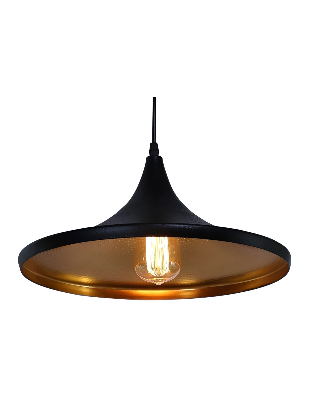 KINIS Black & Copper Toned Bell Shaped Ceiling Lamp