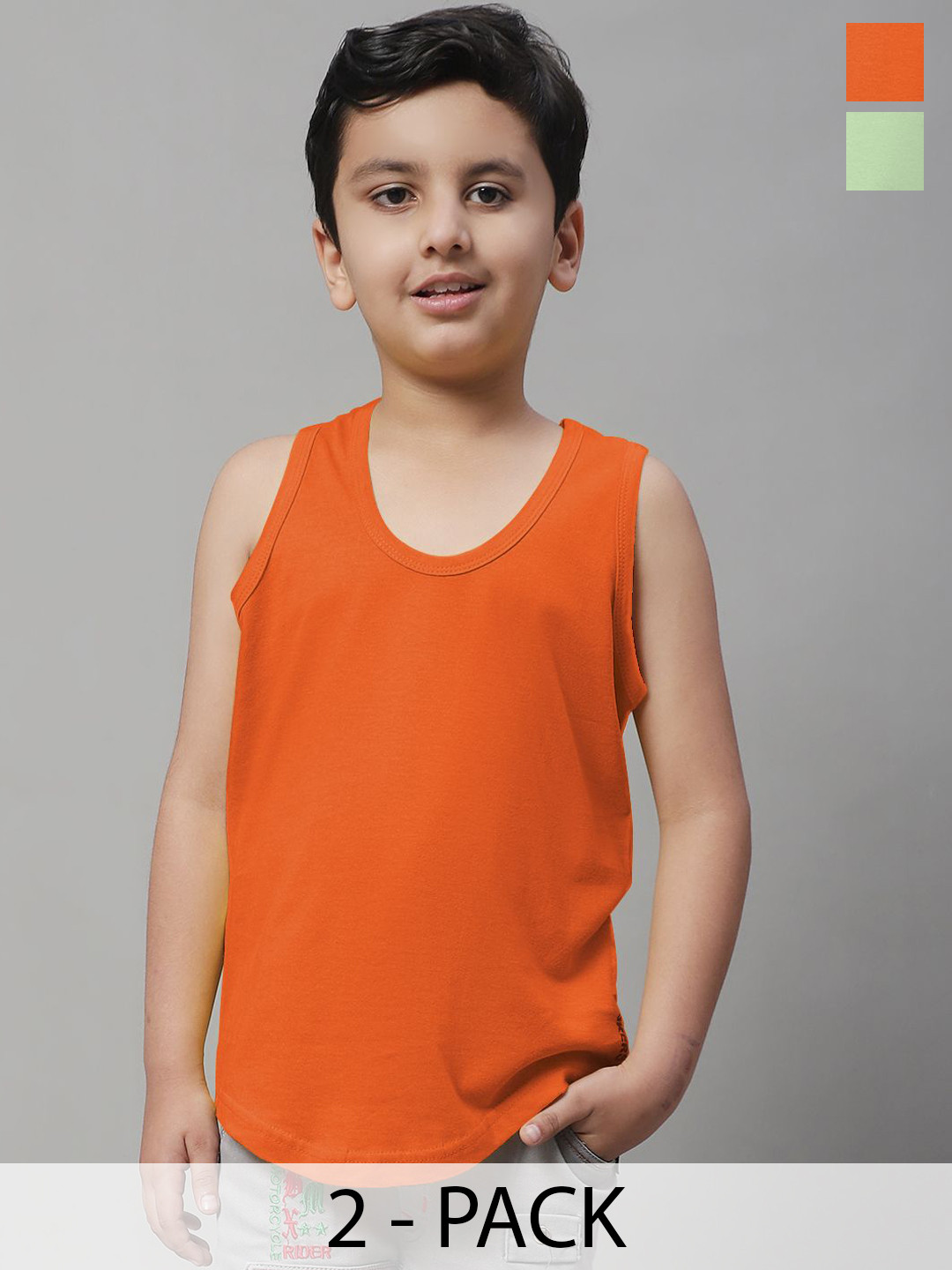 Friskers Boys Pack Of 2 Pure Cotton Basic Vests 070525KDC-08-33