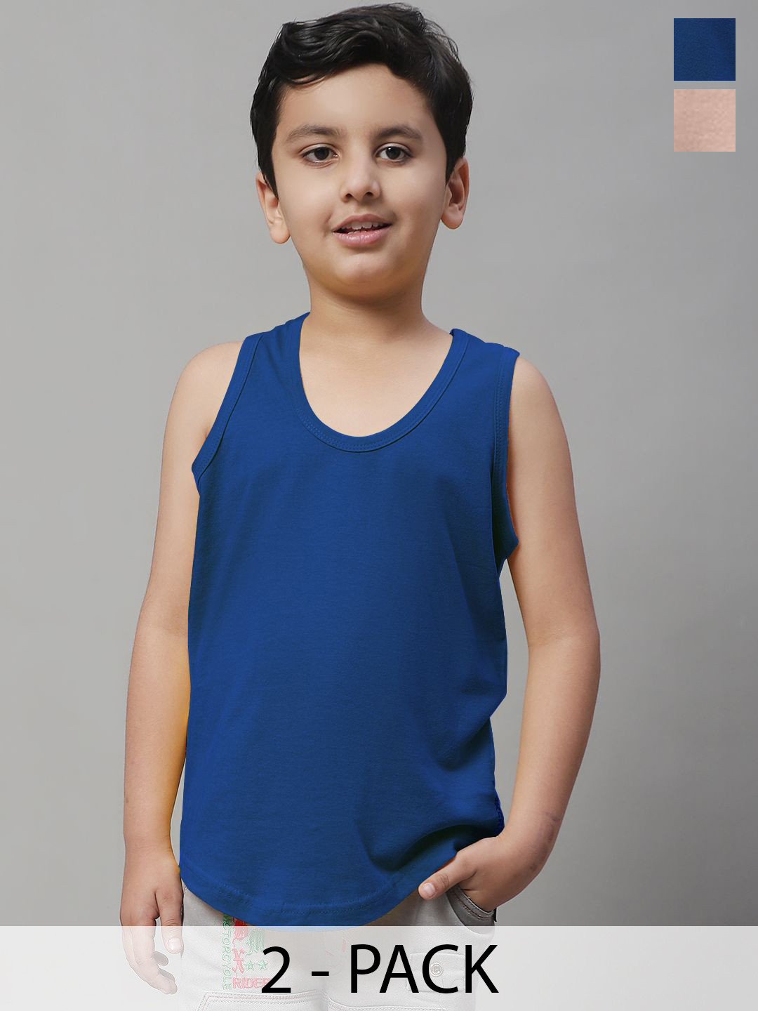 Friskers Boys Pack Of 2 Cotton Basic Vests 070525KDC-05-32