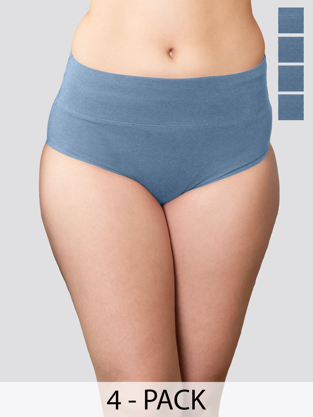 Kalyani Isac Pack Of 4 High-Rise Cotton Tummy Control Briefs