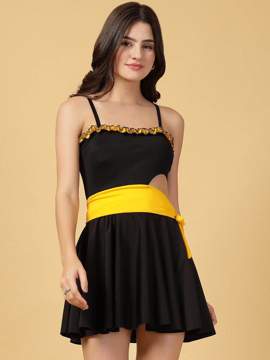 CUKOO Padded Frill Detail Swimsuit