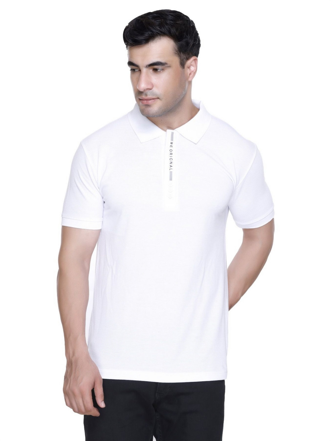 HOOD CULTURE Polo Collar Short Sleeves Cotton T-shirt