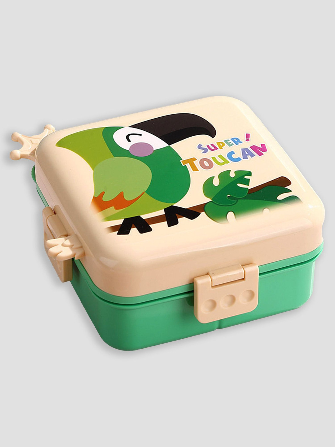 Little Surprise Box LLP Toucan Double Decker 3PC Lunch Box With Spoon & Fork