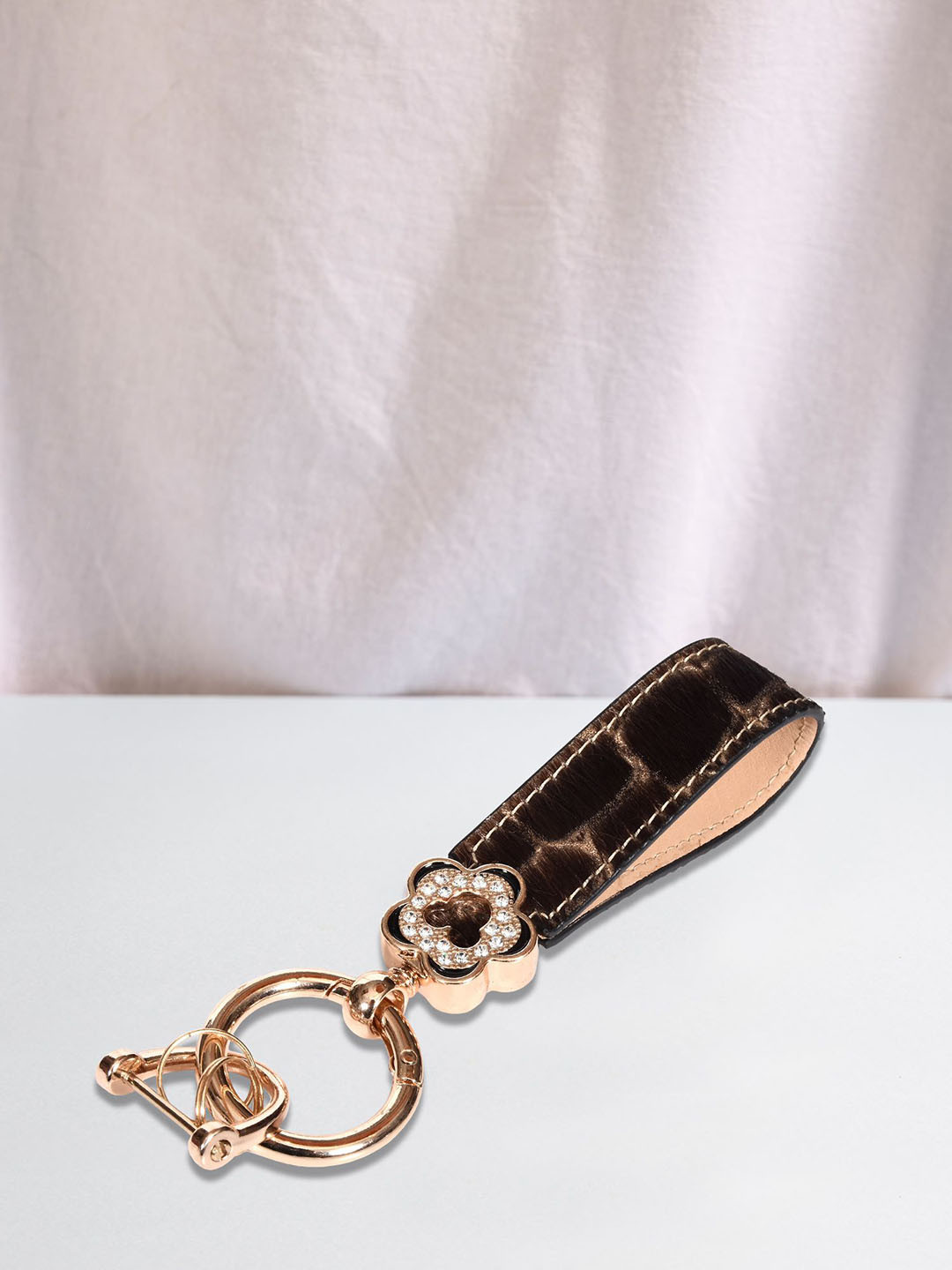 Sassora Textured Premium Hairon Leather Key Chain