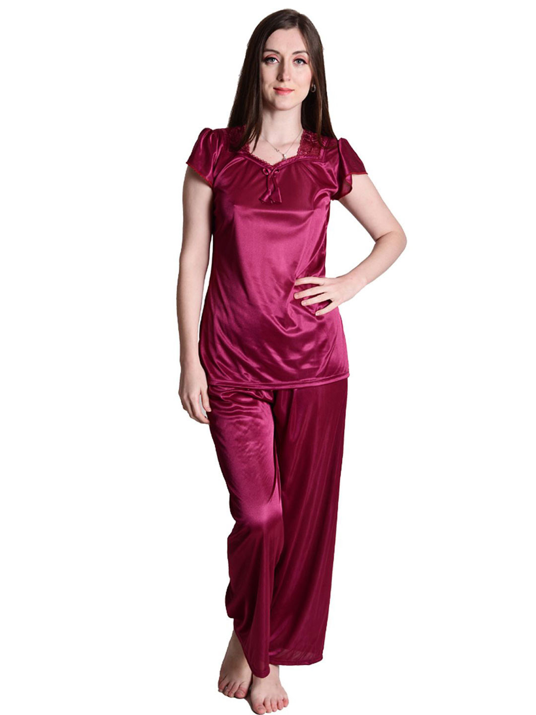 SENSLIFE Women Top & Trousers Night Suit