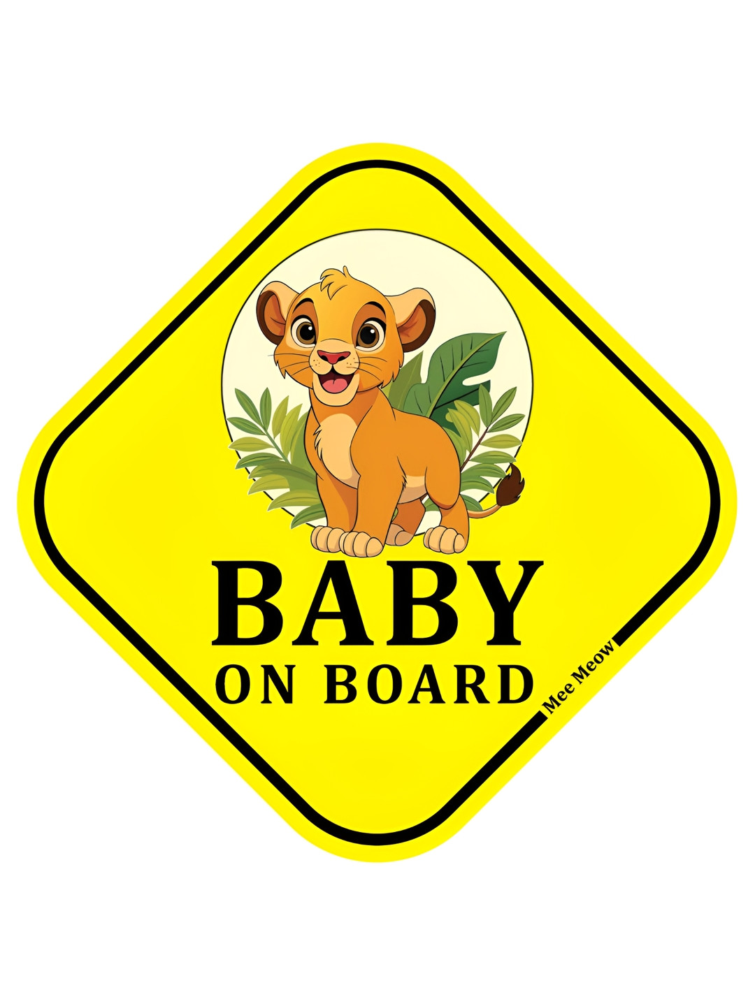 Legsway Baby On Board Yellow & Blue Safety Sign Car Sticker With Vacuum Suction Cup Clip