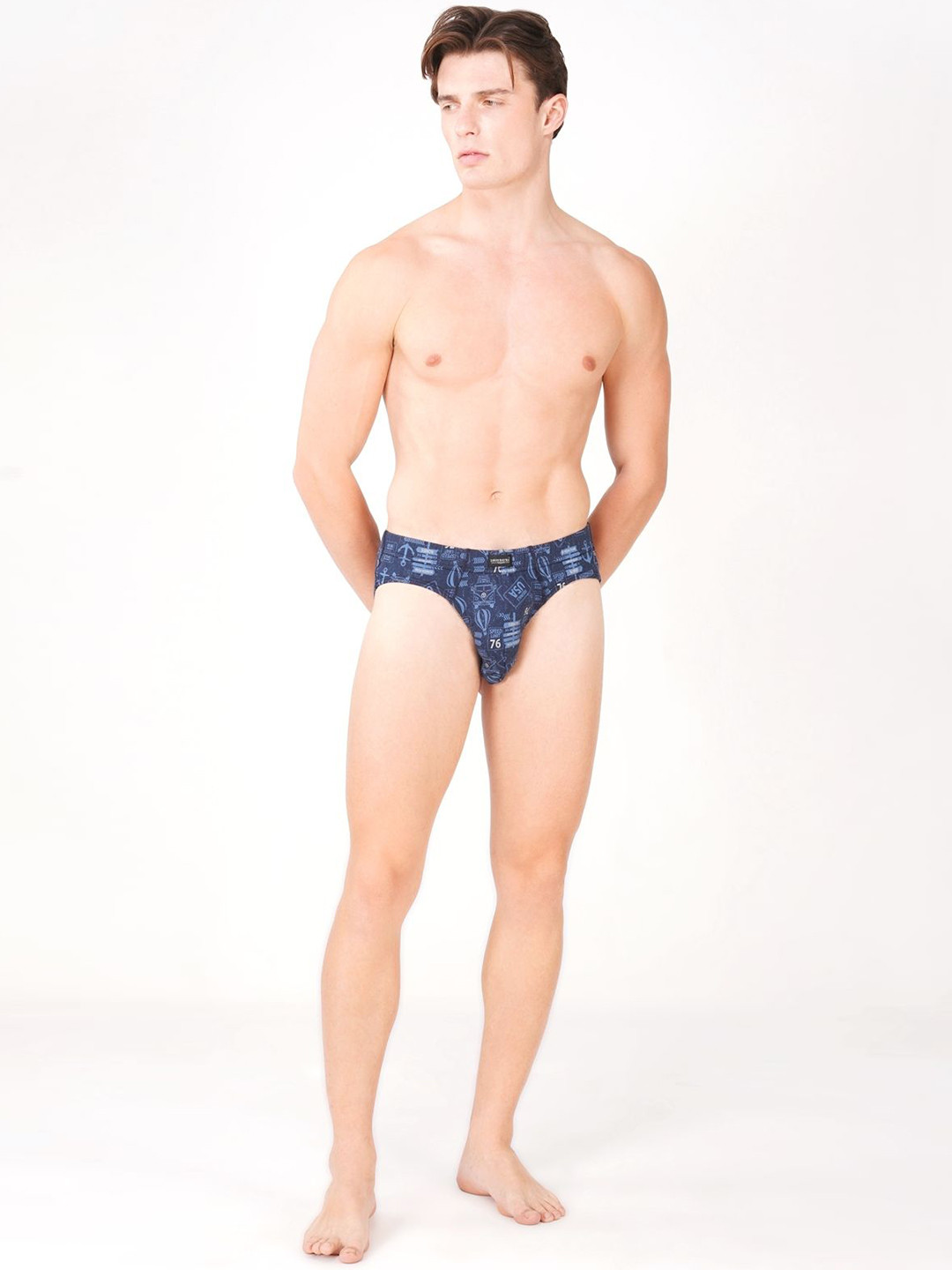 Louis Bayrad Printed Cotton Mid-Rise Hipster Briefs LB-1032 Arrow