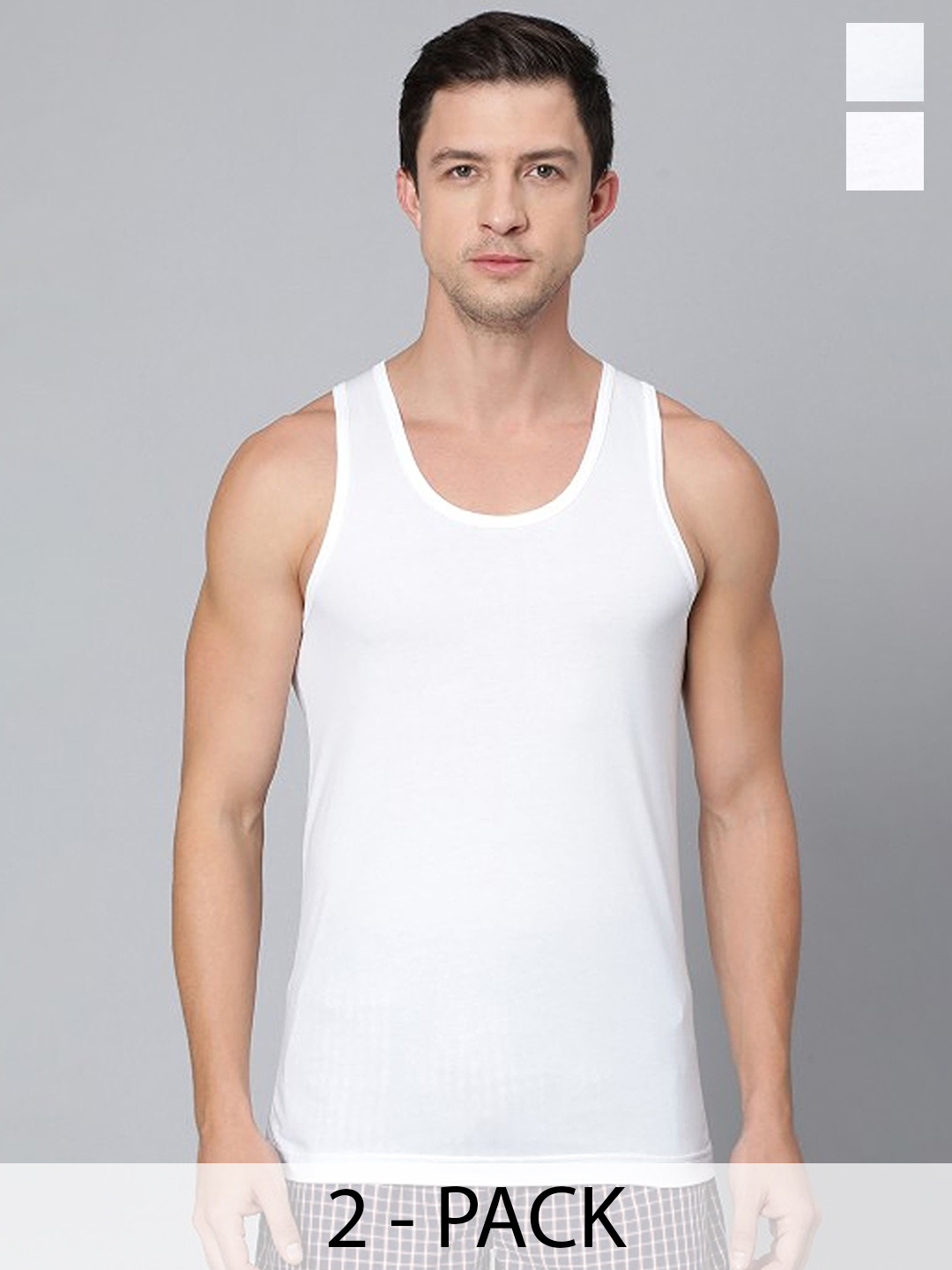 CAVENDERS Pack Of 2 Scoop Neck Long Lasting Basic Vests - c43=SWIFT---2---85