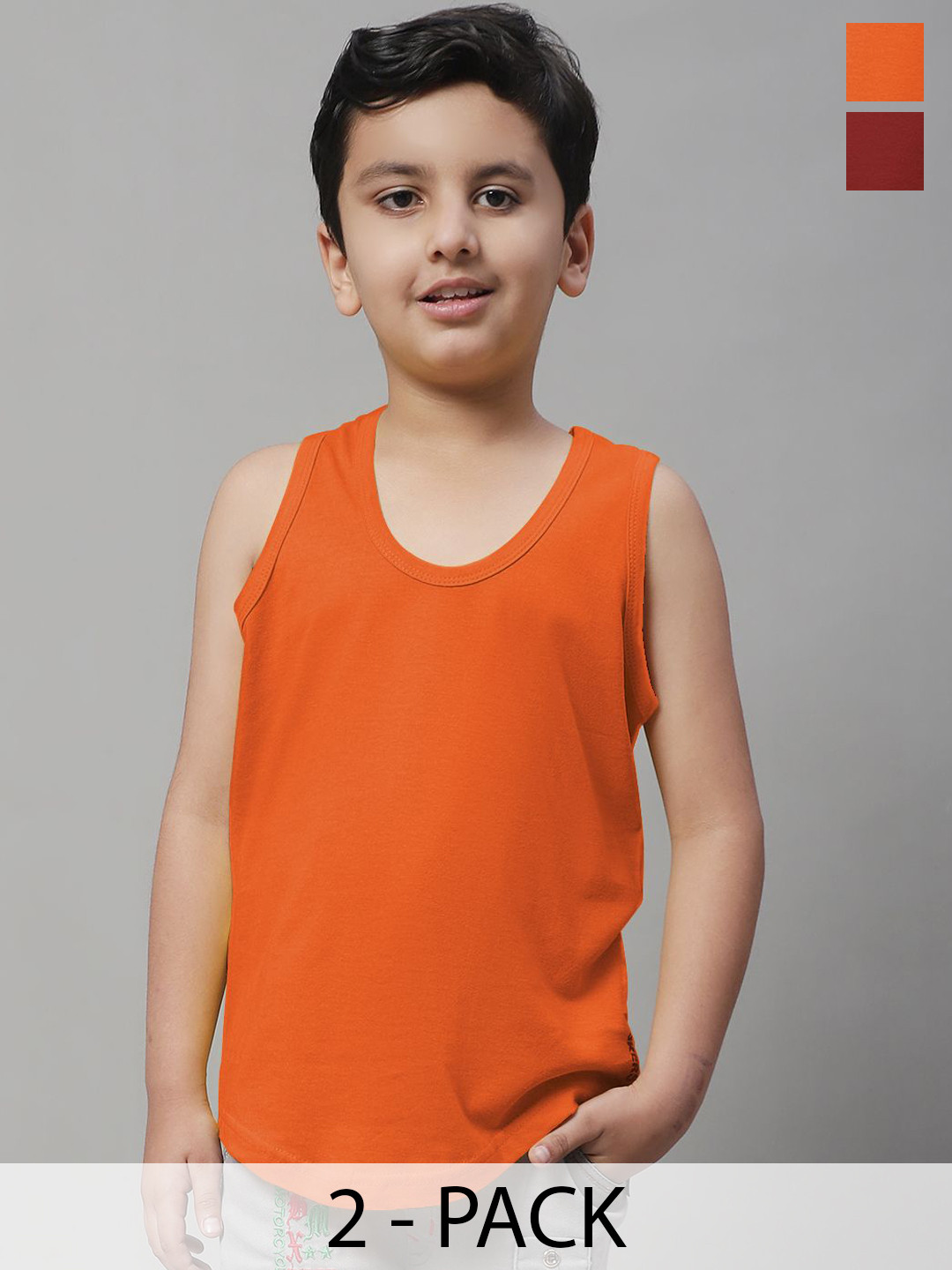 Friskers Boys Pack Of 2 Pure Cotton Basic Vests 070525KDC-08-14