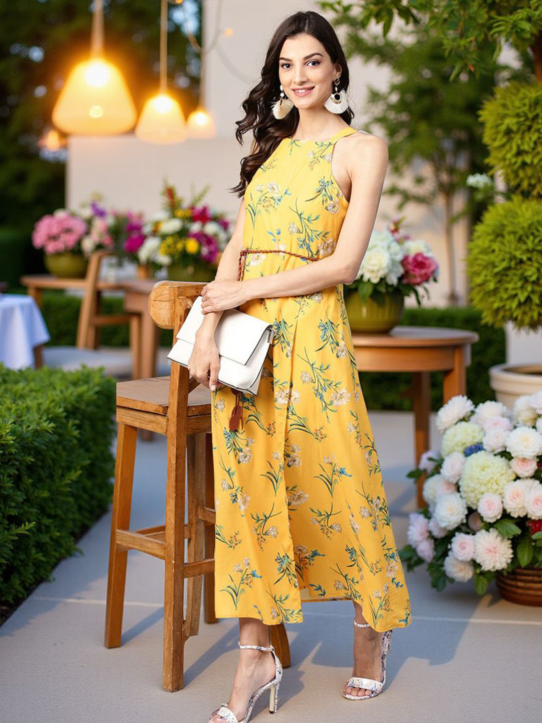 Zima Leto Women AbstractPrint Sleeveless Maxi Dress