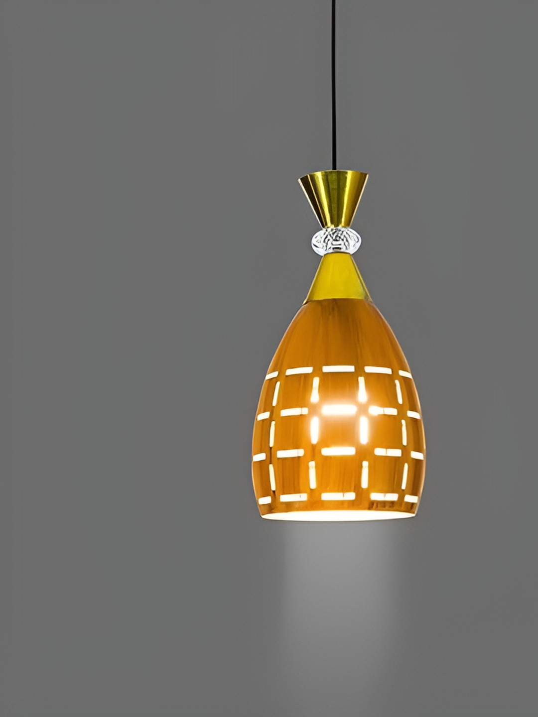 KINIS Modern and Unique Style Yellow & Gold-Toned Aluminium Quirky Ceiling Lamp