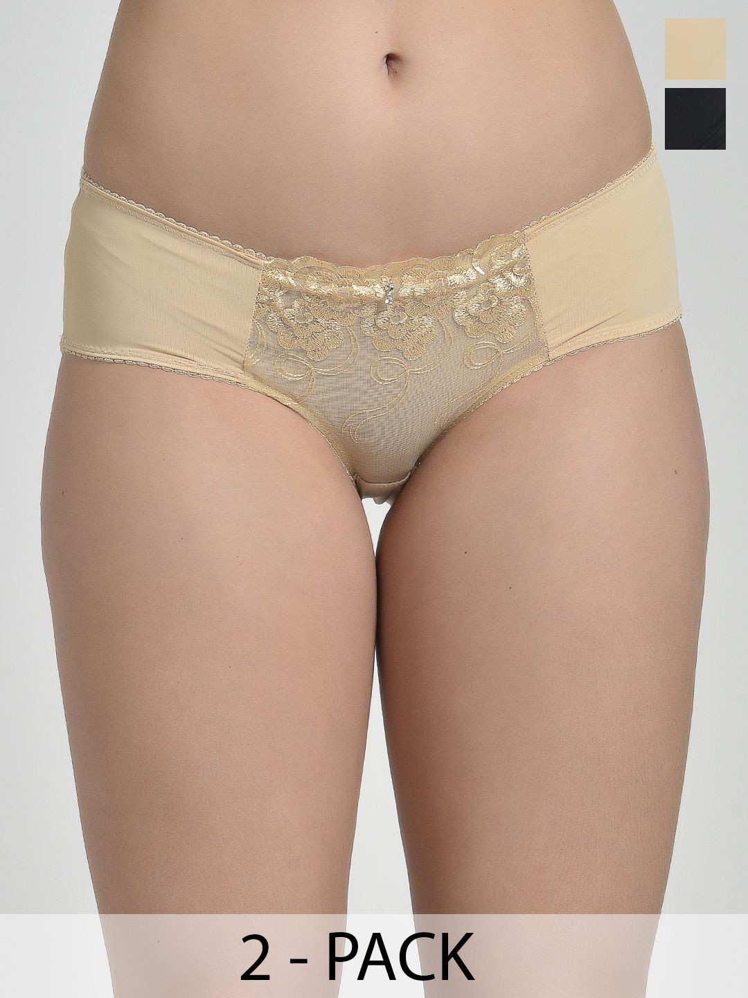 MAKCLAN Mid Rise Lace Hipster briefs C1216PNZM