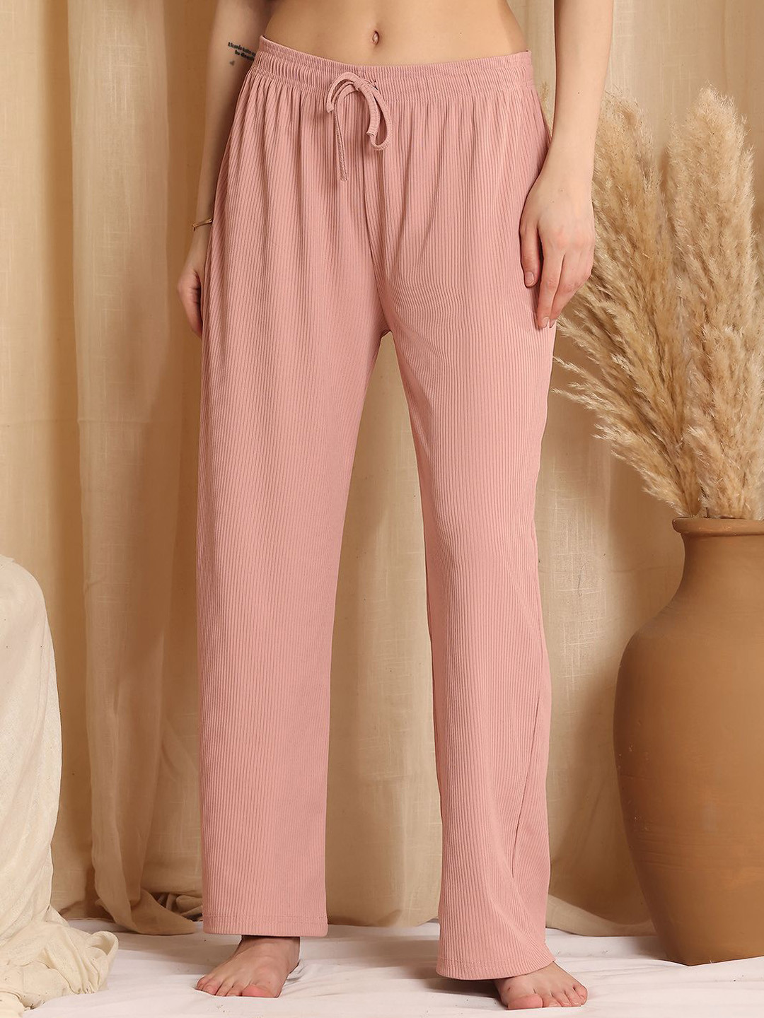 NEUDIS Wide Leg Ribbed Lounge Pants
