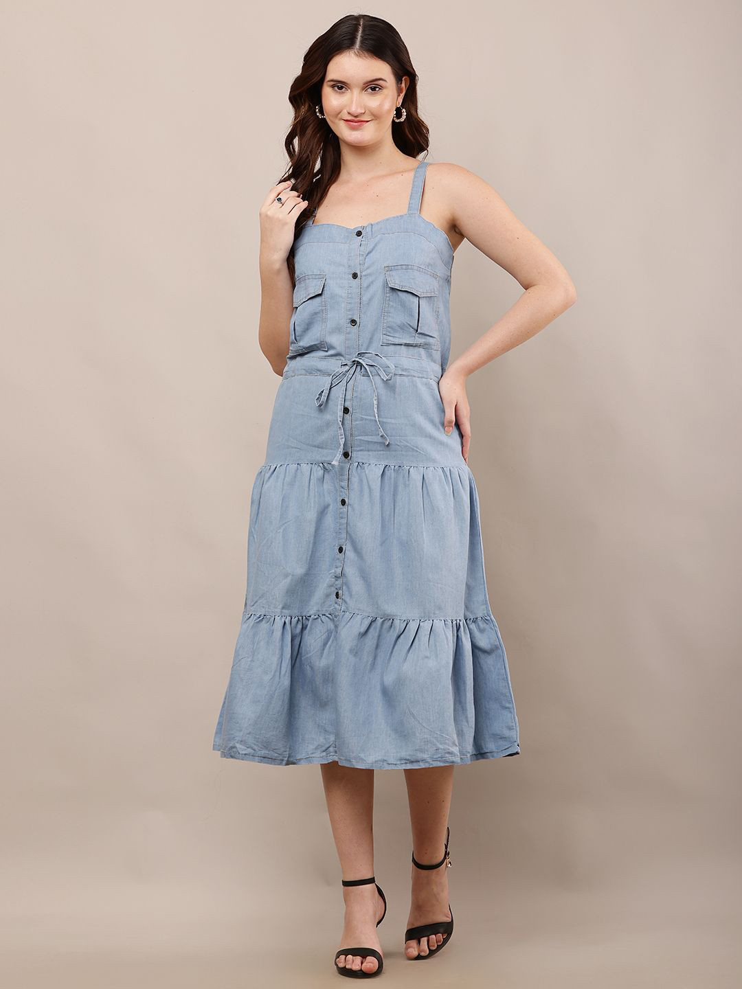 Mast & Harbour Women 1 Solid Fit & Flare Midi Dress