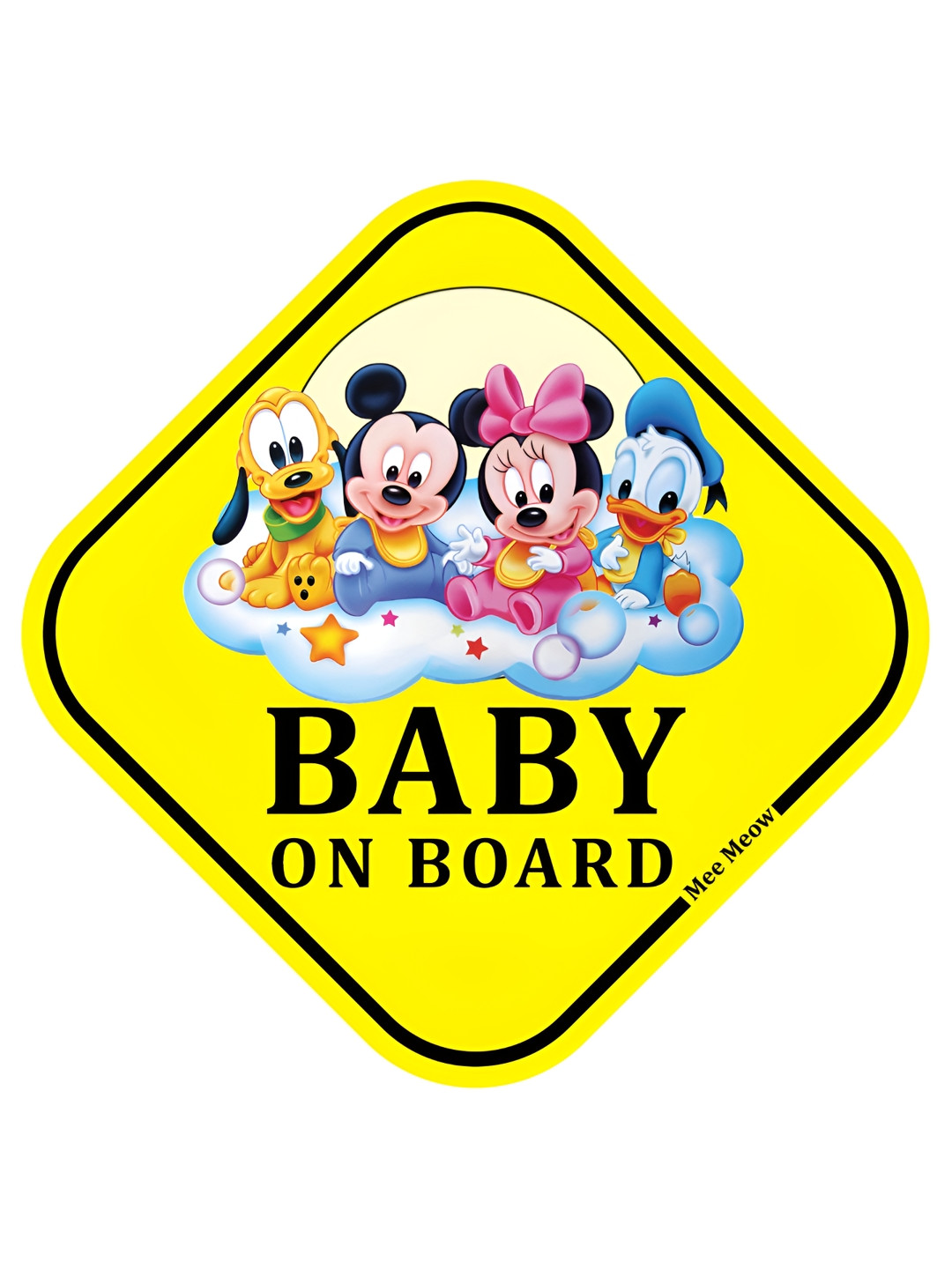 Legsway Baby On Board Yellow & Blue Safety Sign Car Sticker With Vacuum Suction Cup Clip