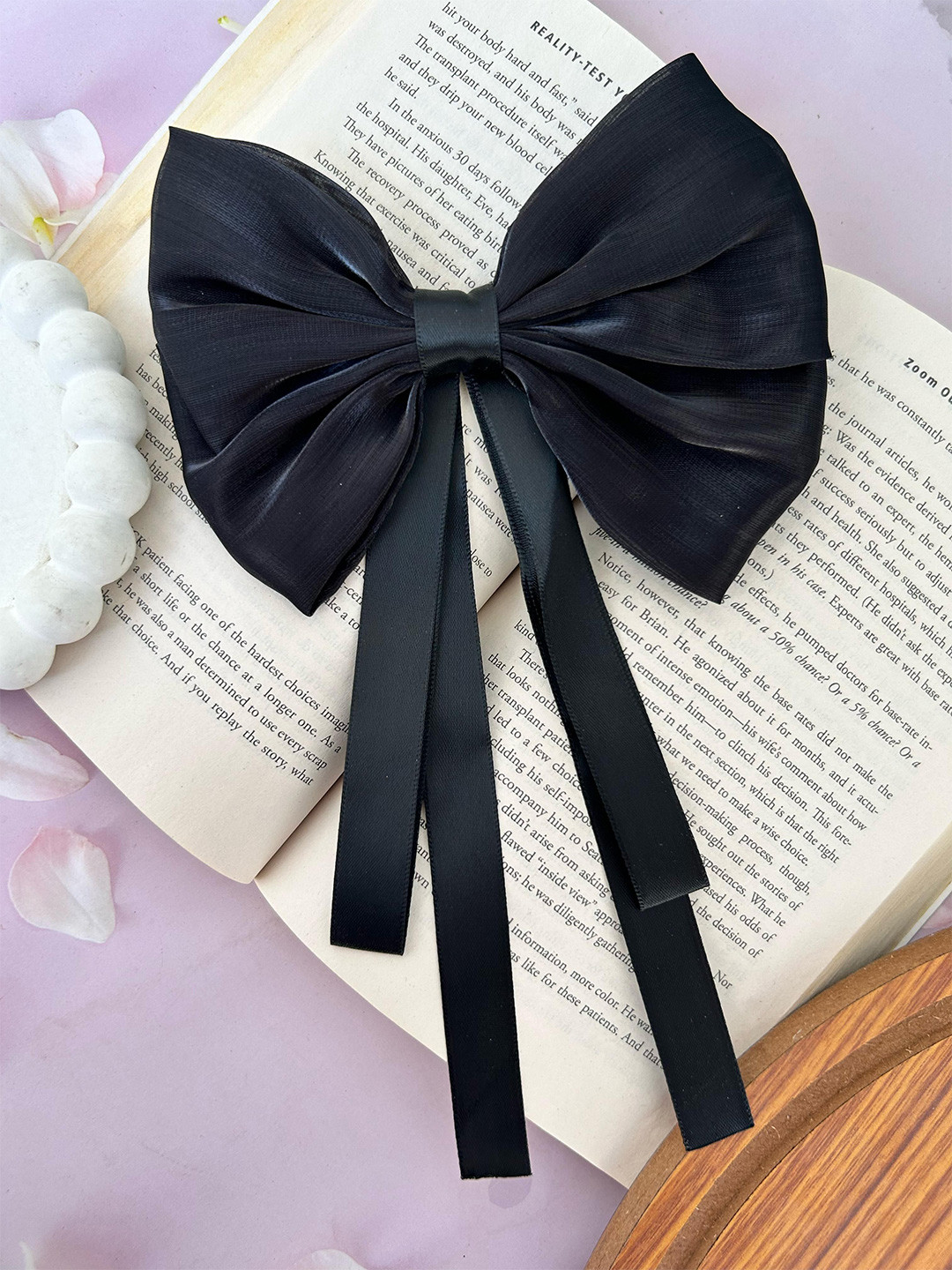 Radhya Accessories Women Bloom Ribbon Hair Bow Clip
