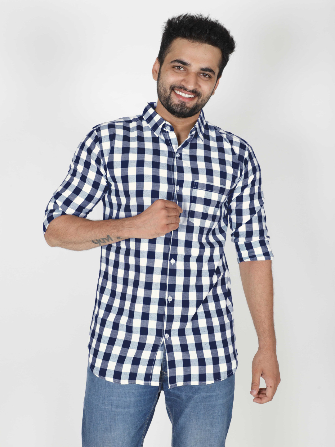 The Cloth Crow Men Comfort Gingham Checks Checked Casual Shirt