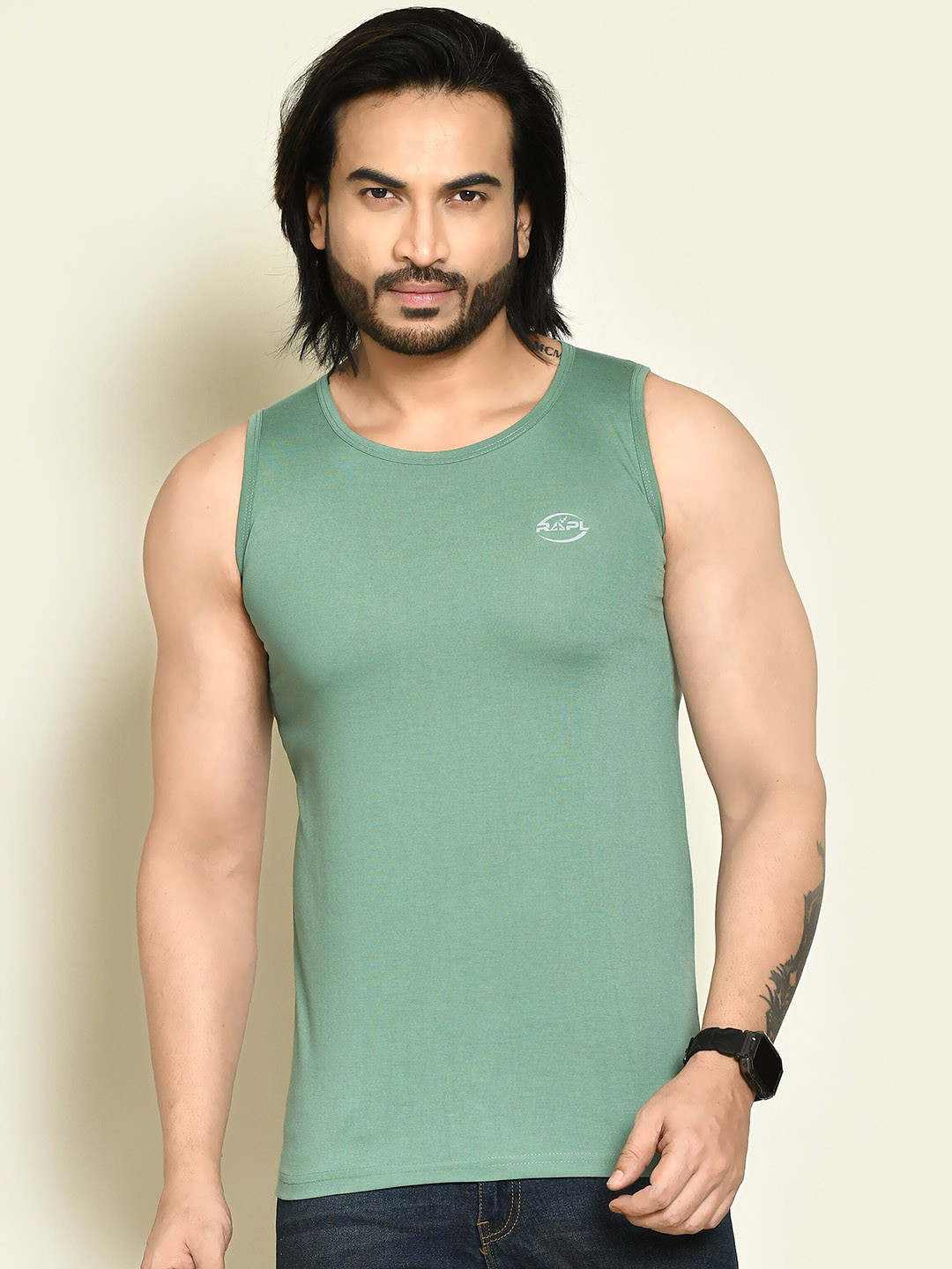 RAPL Gym Vests M_Sd_PS_Sando_Olive_S