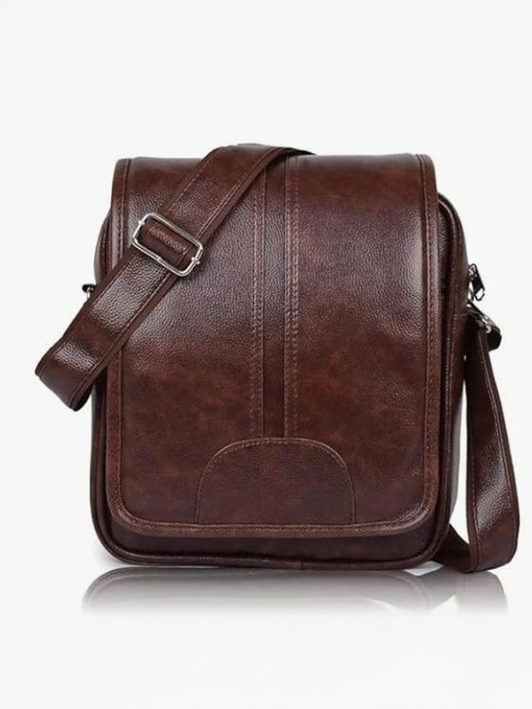 NYFEE Men Textured One Handle Messenger Bag With Non-Detachable Sling Strap